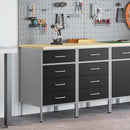 vidaXL Munkaszekrény fiókkal 2 pcs Fekete és Szürke 100 x 55 x 85 cm
