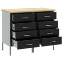 vidaXL Munkaszekrény fiókkal 2 pcs Fekete és Szürke 100 x 55 x 85 cm