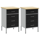vidaXL Munkaszekrény fiókkal 2 pcs Fekete és Szürke 100 x 55 x 85 cm