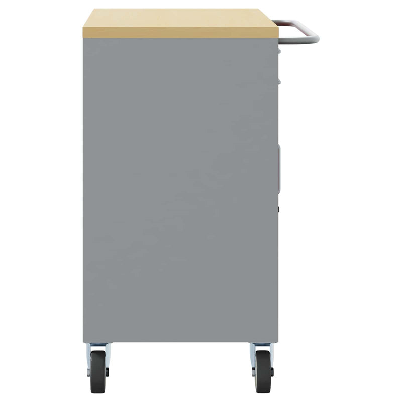 vidaXL Munkaszekrény fiókkal 2 pcs Fekete és Szürke 100 x 55 x 85 cm