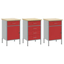 vidaXL Munkaszekrény fiókkal 2 pcs Piros és Szürke 100 x 55 x 85 cm