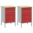 vidaXL Munkaszekrény fiókkal 2 pcs Piros és Szürke 100 x 55 x 85 cm