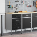 vidaXL Munkaszekrény fiókkal 2 pcs Fekete és Szürke 100 x 55 x 85 cm