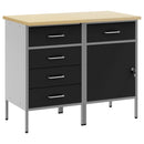 vidaXL Munkaszekrény fiókkal 2 pcs Fekete és Szürke 100 x 55 x 85 cm