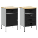 vidaXL Munkaszekrény fiókkal 2 pcs Fekete és Szürke 100 x 55 x 85 cm