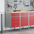 vidaXL Munkaszekrény fiókkal 2 pcs Piros és Szürke 100 x 55 x 85 cm