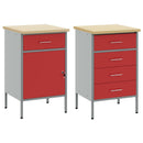 vidaXL Munkaszekrény fiókkal 2 pcs Piros és Szürke 100 x 55 x 85 cm