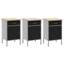 vidaXL Munkaszekrény fiókkal 3 pcs Fekete és Szürke 150 x 55 x 85 cm