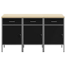 vidaXL Munkaszekrény fiókkal 3 pcs Fekete és Szürke 150 x 55 x 85 cm