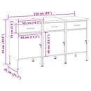 vidaXL Munkaszekrény fiókkal 3 db Piros és Szürke 150 x 55 x 85 cm