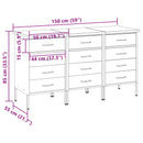 vidaXL Munkaszekrény fiókkal 3 pcs Piros és Szürke 150 x 55 x 85 cm