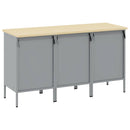 vidaXL Munkaszekrény fiókkal 3 pcs Fekete és Szürke 150 x 55 x 85 cm