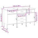 vidaXL Munkaszekrény fiókkal 3 pcs Fekete és Szürke 150 x 55 x 85 cm