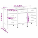 vidaXL Munkaszekrény fiókkal 3 db Piros és Szürke 150 x 55 x 85 cm