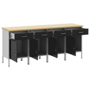 vidaXL Munkaszekrény fiókkal 4 pcs Fekete és Szürke 200 x 55 x 85 cm
