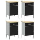 vidaXL Munkaszekrény fiókkal 4 pcs Fekete és Szürke 200 x 55 x 85 cm