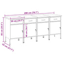 vidaXL Munkaszekrény fiókkal 4 pcs Piros és Szürke 200 x 55 x 85 cm