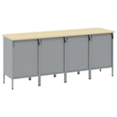 vidaXL Munkaszekrény fiókkal 4 pcs Fekete és Szürke 200 x 55 x 85 cm