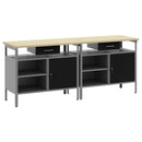 vidaXL Munkapad készlet zárral 2 pcs Fekete és Szürke 200 x 55 x 85 cm
