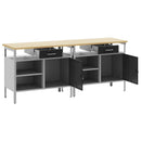 vidaXL Munkapad készlet zárral 2 pcs Fekete és Szürke 200 x 55 x 85 cm