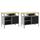 vidaXL Munkapad készlet zárral 2 pcs Fekete és Szürke 200 x 55 x 85 cm