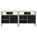 vidaXL Munkapad készlet zárral 2 pcs Fekete és Szürke 200 x 55 x 85 cm