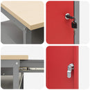 vidaXL Munkapad készlet fiókkal 2 pcs Piros és Szürke 200 x 55 x 85 cm