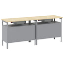 vidaXL Munkapad készlet fiókkal 2 pcs Piros és Szürke 200 x 55 x 85 cm