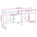 vidaXL Munkapad készlet fiókkal 2 pcs Piros és Szürke 200 x 55 x 85 cm