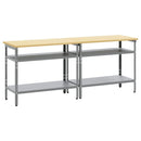 vidaXL Munkapad készlet 2 pcs Barna és szürke 200 x 55 x 85 cm