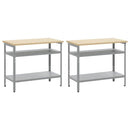 vidaXL Munkapad készlet 2 pcs Barna és szürke 200 x 55 x 85 cm