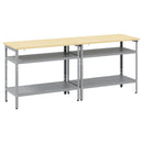 vidaXL Munkapad készlet 2 pcs Barna és szürke 200 x 55 x 85 cm