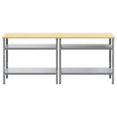 vidaXL Munkapad készlet 2 pcs Barna és szürke 200 x 55 x 85 cm