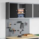 vidaXL Szerszámszekrény és pegboard szett polcokkal 3 pcs Fekete