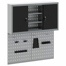 vidaXL Szerszámszekrény és pegboard szett polcokkal 3 pcs Fekete