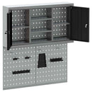 vidaXL Szerszámszekrény és pegboard szett polcokkal 3 pcs Fekete