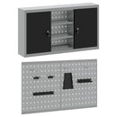 vidaXL Szerszámszekrény és pegboard szett polcokkal 3 pcs Fekete