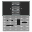 vidaXL Szerszámszekrény és pegboard szett polcokkal 3 pcs Fekete