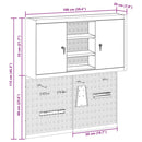 vidaXL Szerszámszekrény és pegboard szett polcokkal 3 pcs Fekete