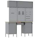 vidaXL Munkaszekrény Készlet 8 db Piros Porszórt Acél és Mérnöki Fa