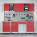vidaXL Munkaszekrény fiókkal tárolóval 10 db Piros Műszaki fa és acél