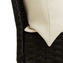 vidaXL fekete polyrattan kerti kanapé párnákkal