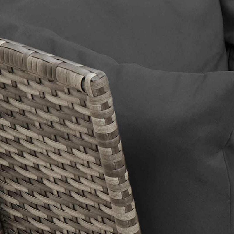 vidaXL szürke polyrattan kerti kanapé párnákkal