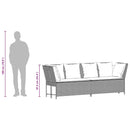 vidaXL szürke polyrattan kerti kanapé párnákkal