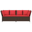 vidaXL barna polyrattan kerti kanapé párnákkal