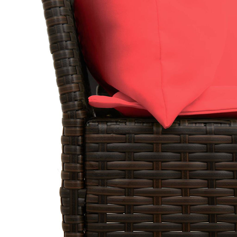 vidaXL barna polyrattan kerti kanapé párnákkal