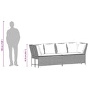 vidaXL barna polyrattan kerti kanapé párnákkal