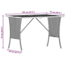 vidaXL fekete polyrattan kerti asztal akácfa lappal 105x75x72 cm