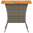 vidaXL szürke polyrattan akácfa lapos kerti asztal 105x75x72 cm