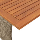 vidaXL szürke polyrattan akácfa lapos kerti asztal 105x75x72 cm